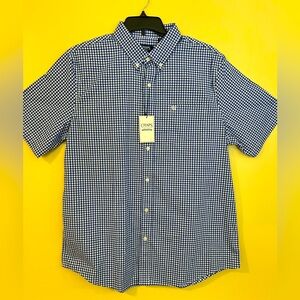 Men’s Chaps blue check, short sleeve shirt, size XL
